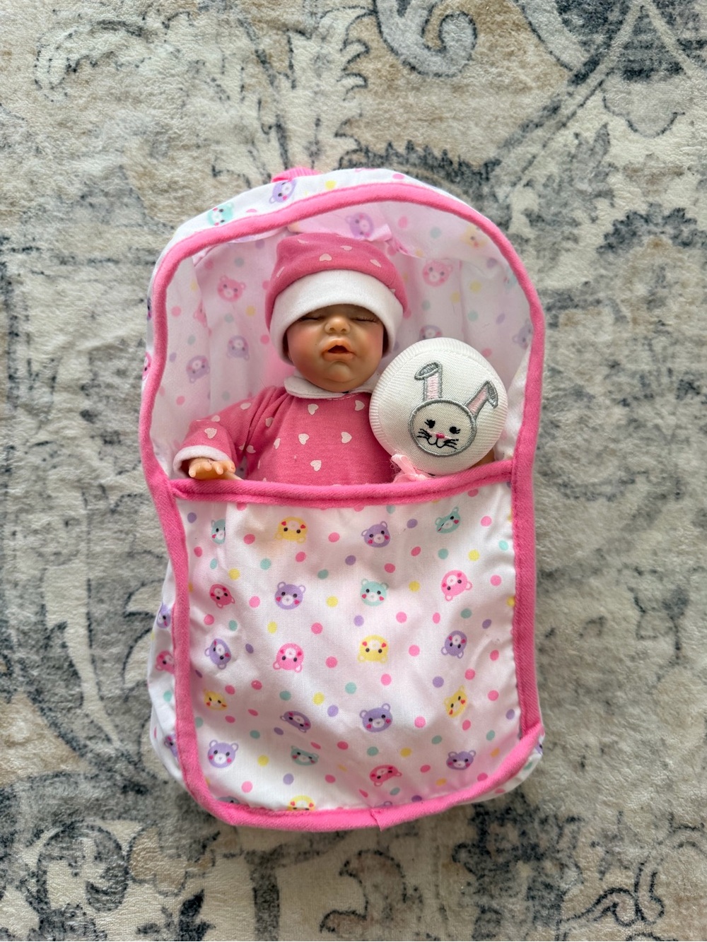 Reborn doll mini 9” Doll with Bunny Rattle - Kids Toys